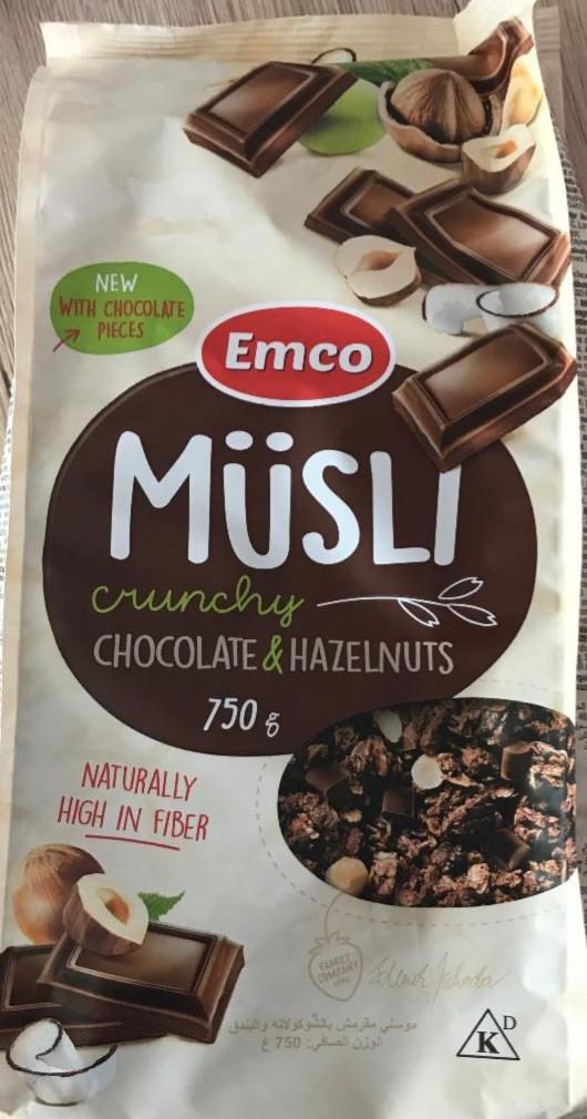 Fotografie - Müsli crunchy chocolate & hazelnuts Emco