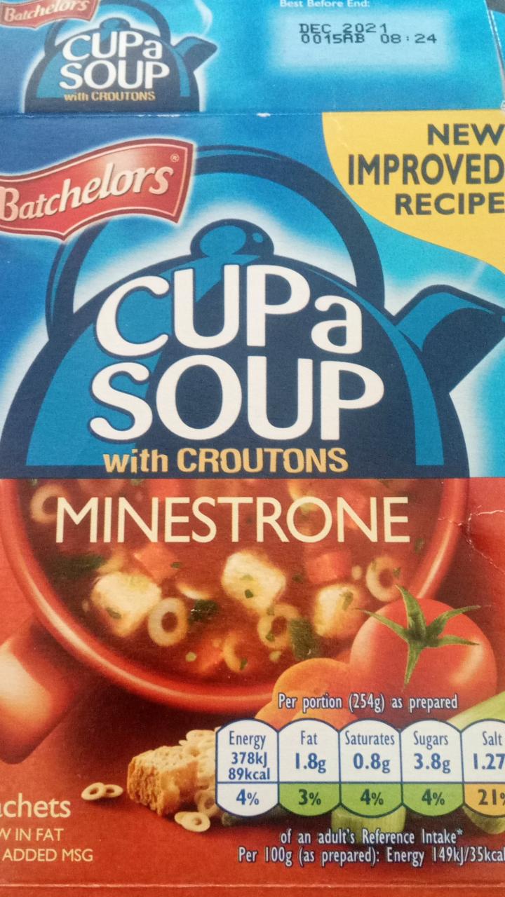 Fotografie - Minestrone Cup a Soup s krutony Batchelors