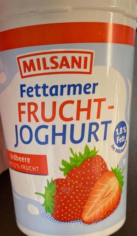 Fotografie - Fettarmer Frucht Joghurt Erdbeere Milsani