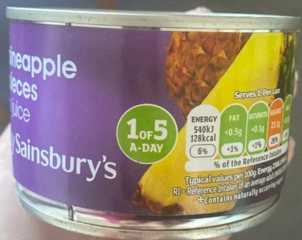 Fotografie - Pineapple Pieces in Juice by Sainsbury's