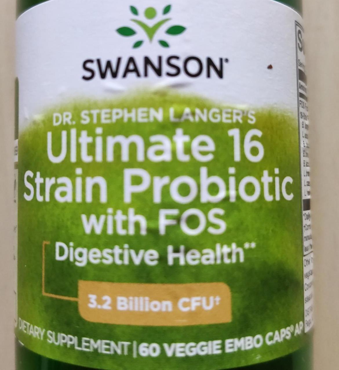 Fotografie - Dr. Stephen Langer's Ultimate 16 Strain Formula Probiotic with FOS Swanson