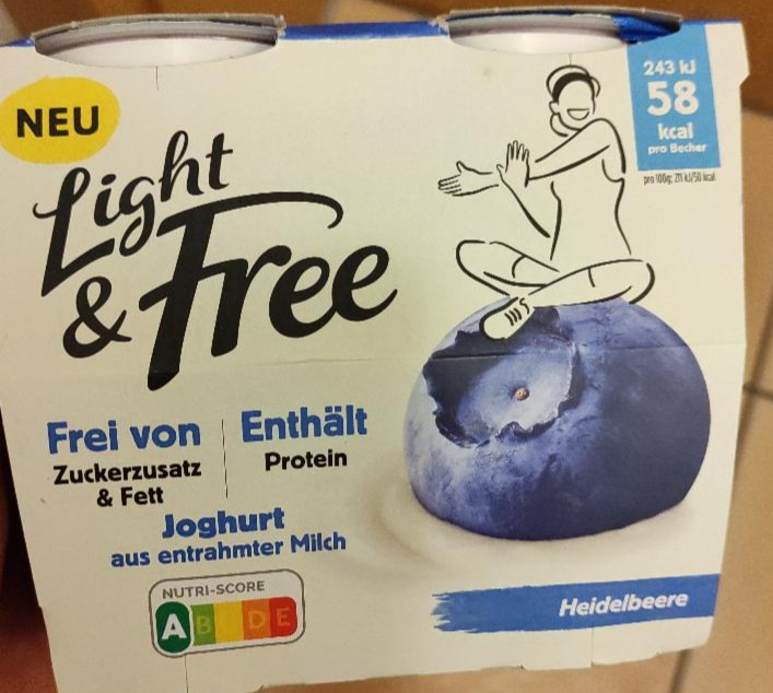 Fotografie - Joghurt Light & Free Heidelbeere