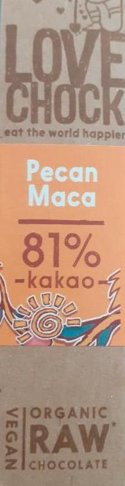 Fotografie - Pecan maca 81% kakao Lovechock
