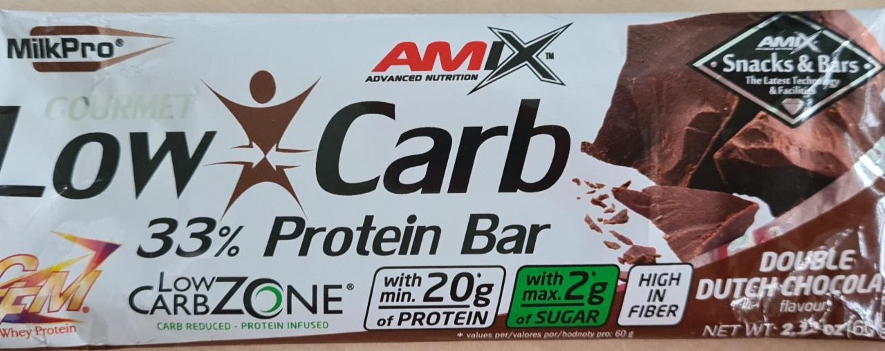 Fotografie - Low Carb 33% protein bar Double Dutch Chocolate Amix