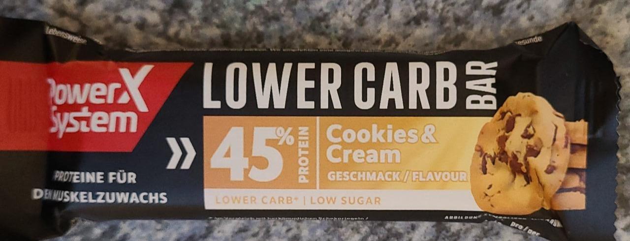 Fotografie - LOWER CARB Protein Bar Cookies & Cream - Power System