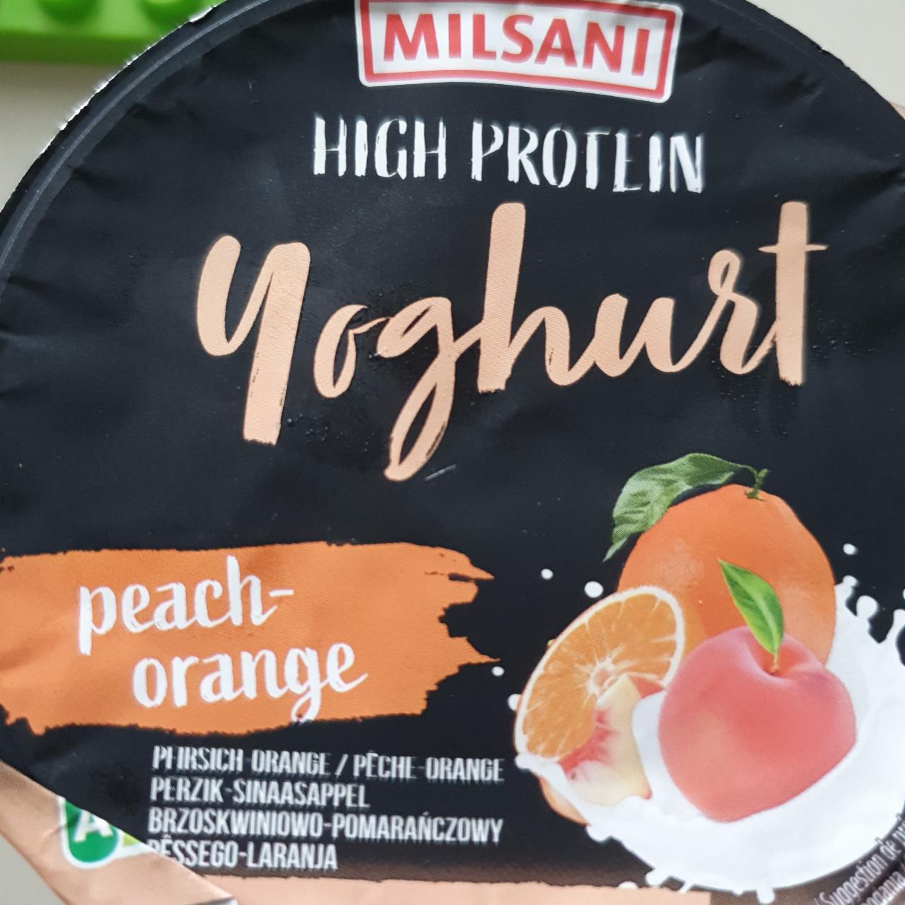 Fotografie - Yoghurt High protein Peach orange Milsani