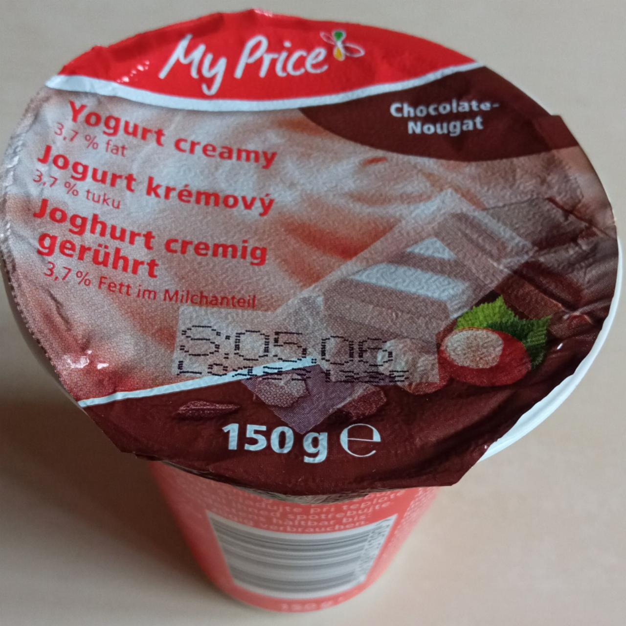 Fotografie - Jogurt krémový 3,7% tuku Chocolate Nougat My Price