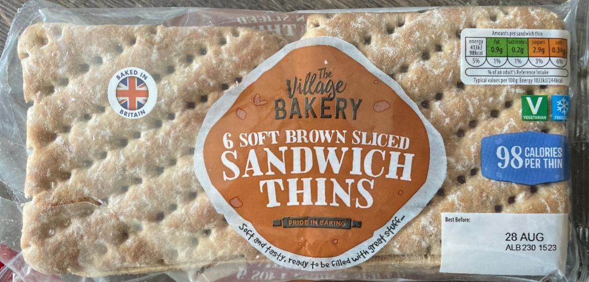 Fotografie - 6 Soft Brown Sliced Sandwitch Thins