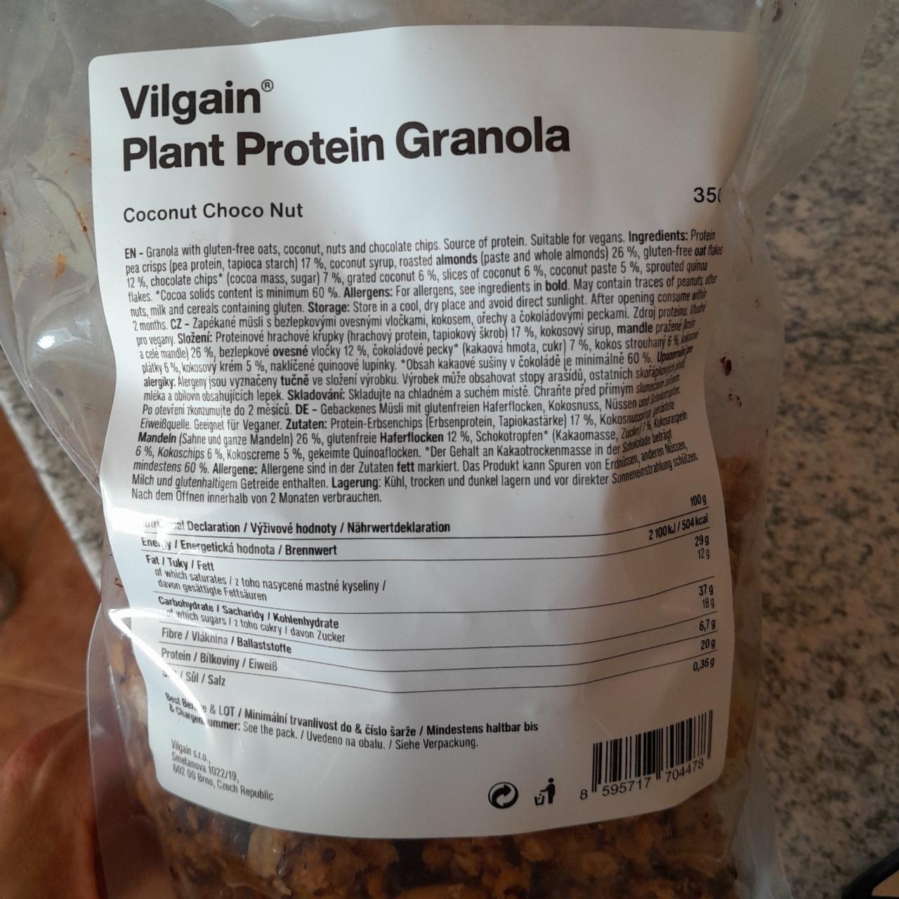 Fotografie - Plant Protein Granola Coconut choco nut Vilgain