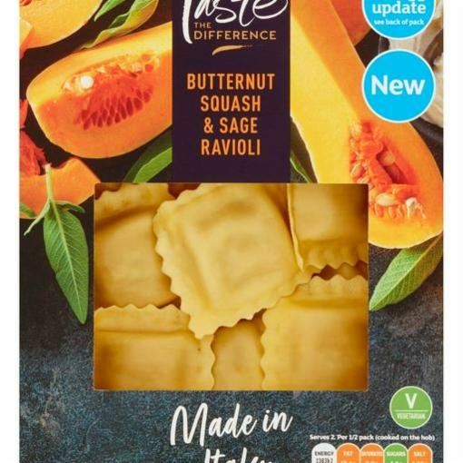 Fotografie - Taste The Difference Butternut Squad & Sage Ravioli (vařené) Sainsbury's
