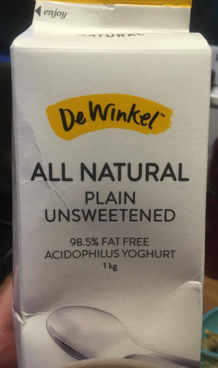 Fotografie - All Natural Yoghurt Plain Unsweetened De Winkel
