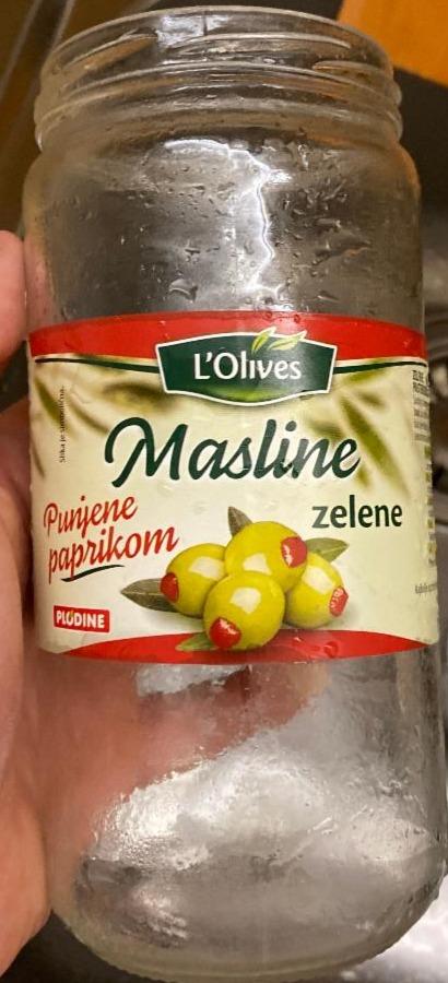 Fotografie - Masline zelene punjene paprikom L'Olives