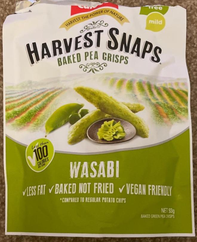 Fotografie - Harvest snaps baked pea crisps Wasabi Calbee
