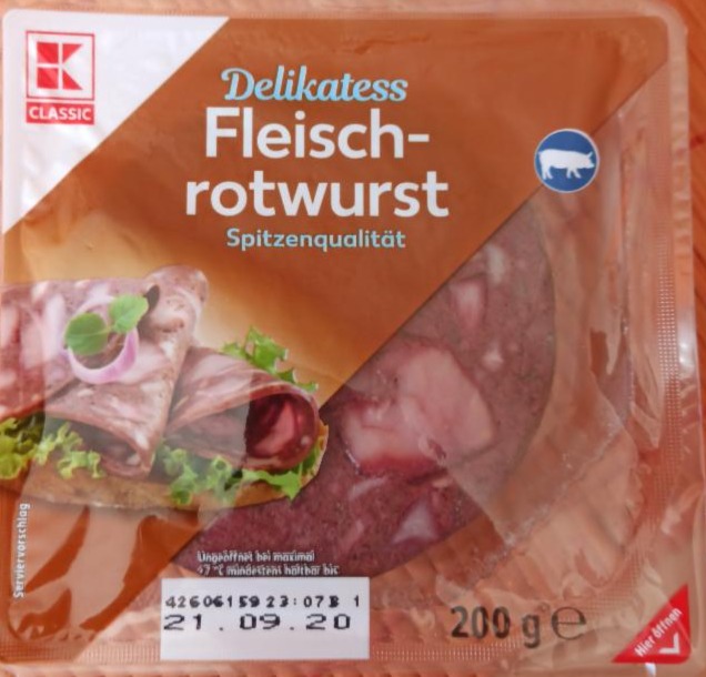 Fotografie - Delikatess Fleischrotwurst Spitzenqualität K-Classic