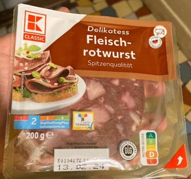 Fotografie - Delikatess Fleischrotwurst Spitzenqualität K-Classic