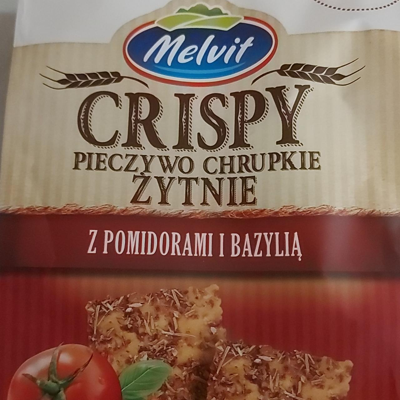 Fotografie - Crispy pieczywo chrupkie żytnie z pomidorami i bazylią Melvit