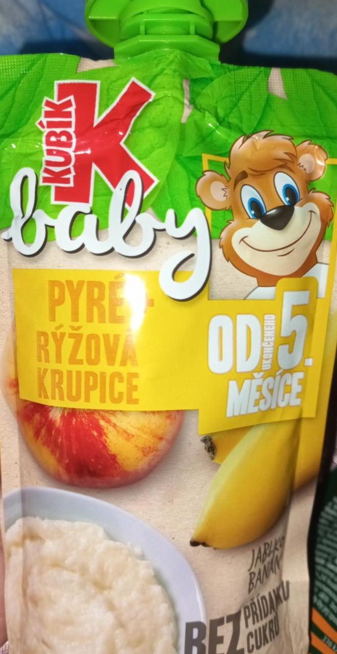 Fotografie - Baby pyré + rýžová krupice jablko banán Kubík