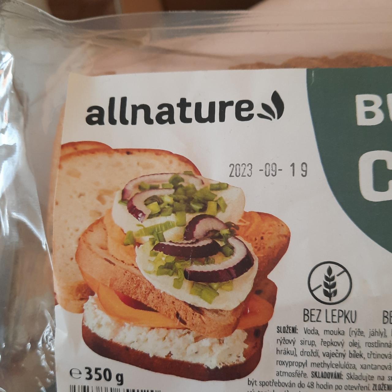 Fotografie - Bezlepkový chlebík s dýňovými semínky Allnature