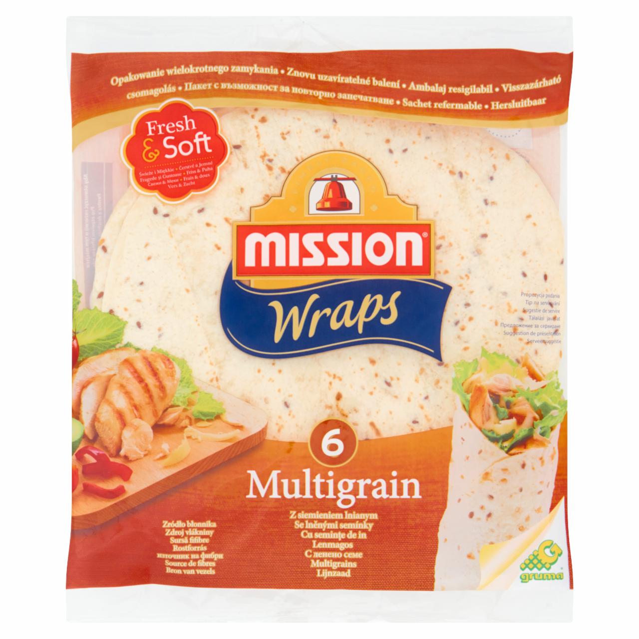 Fotografie - Wraps multigrain wheat flour tortilla with linseed Mission (tortilla pšeničná se lněným semenem) Mission