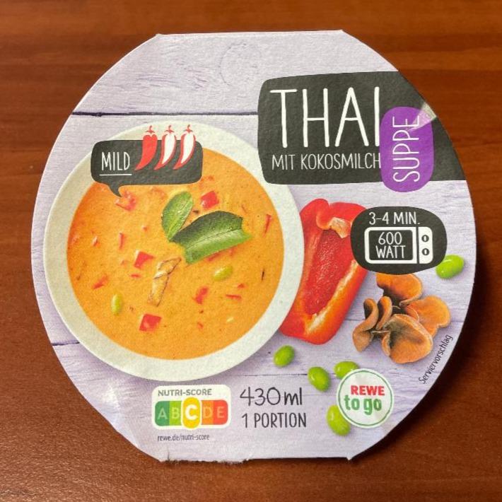 Fotografie - Thai suppe mit kokosmilch mild Rewe to go