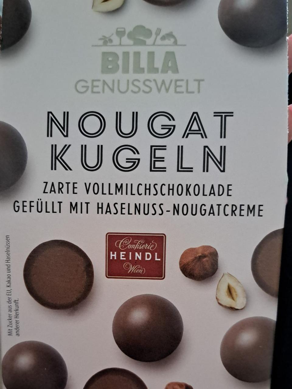 Fotografie - Genusswelt Nougat kugeln zarte vollmilchschokolade gefüllt mit haselnuss-nougatcreme Billa