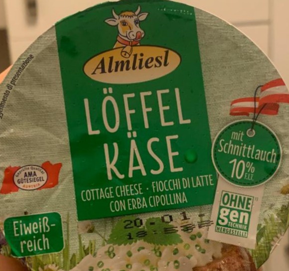 Fotografie - Löffel käse citace cheese mit Schnittlauch