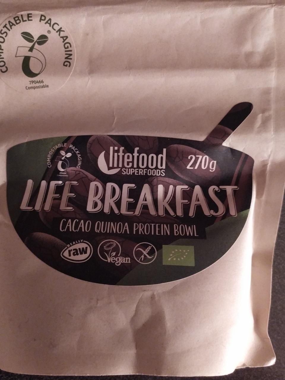 Fotografie - Bio Life Breakfast cacao quinoa protein bowl Lifefood