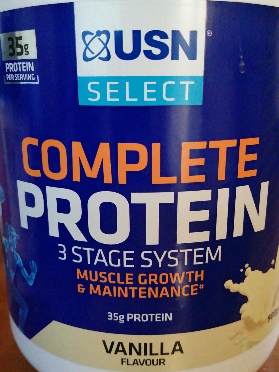 Fotografie - Complete Protein 3 Stage System Muscle Growth & Maintenance Vanilla flavour USN Select