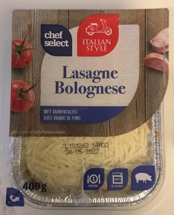 Select nutriční Lasagne Bolognese hodnoty - Italian Chef a Style kalorie, kJ