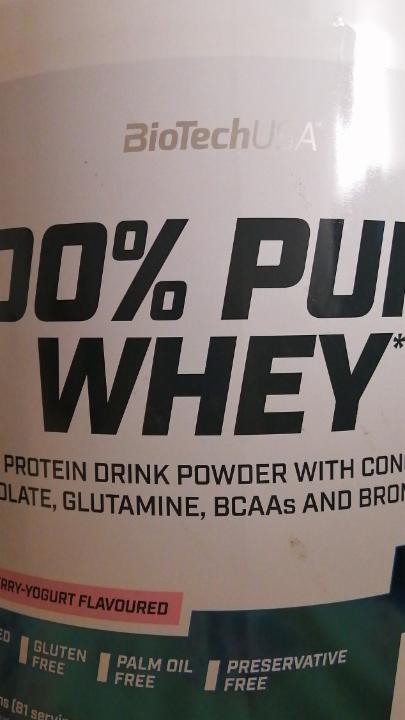 Fotografie - 100% Pure Whey Protein Drink Sour Cherry-Yogurt BioTechUSA