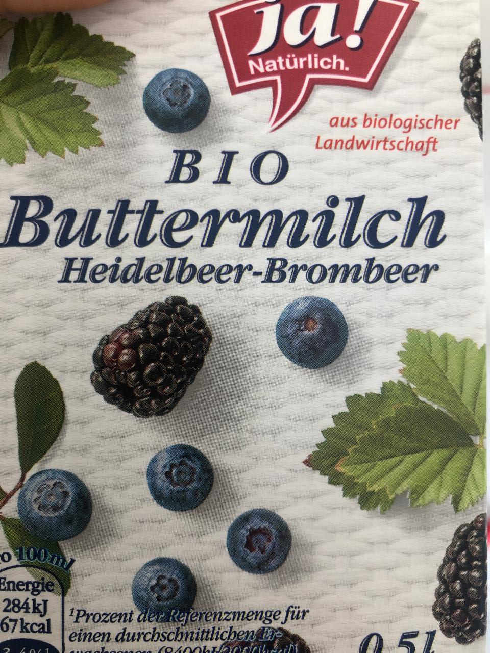 Fotografie - Bio Buttermilch Heidelbeere-Brombeer Ja! Natürlich.