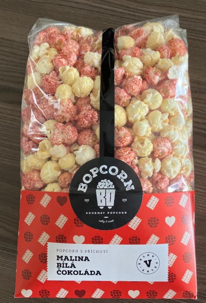 Fotografie - Popcorn s příchutí Malina Bílá čokoláda Bopcorn