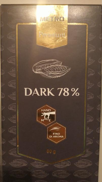 Fotografie - Dark 78% čokoláda hořká Metro Premium