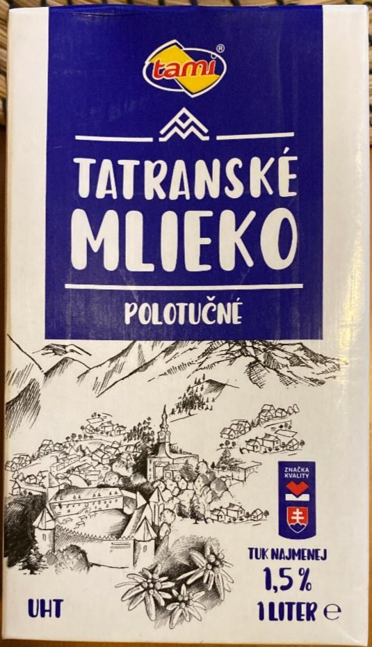 Fotografie - Tatranské mlieko polotučné 1,5% Tami