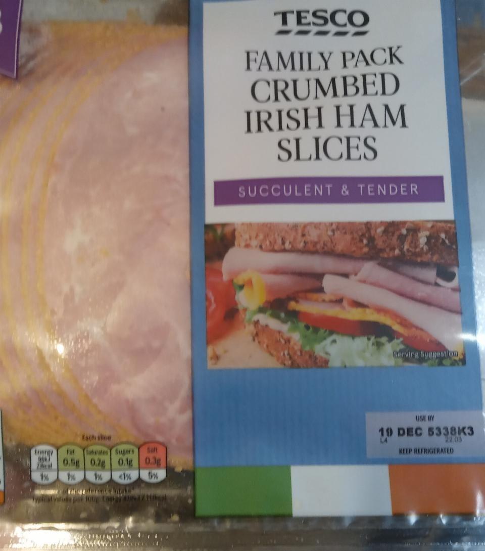 Fotografie - Crumbed Irish ham slices Tesco