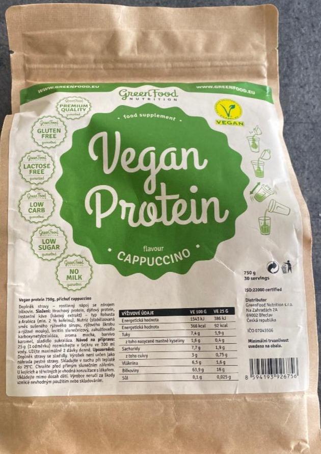 Fotografie - Vegan protein cappuccino GreenFood Nutrition