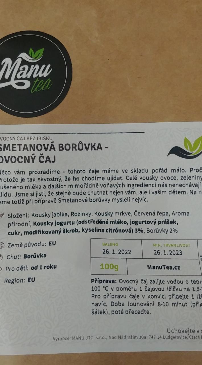 Fotografie - Smetanová borůvka - ovocný čaj ManuTea