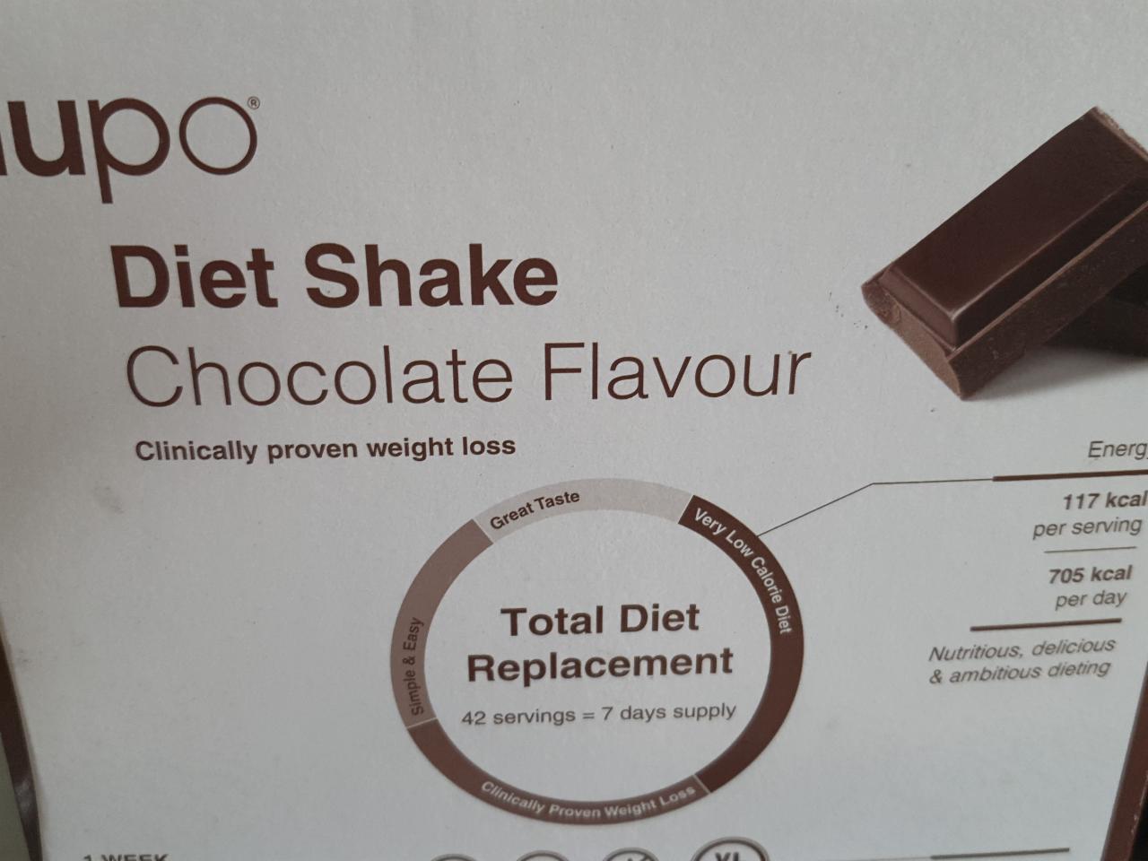 Fotografie - Diet shake chocolate flavour (čokoládový šejk) Nupo