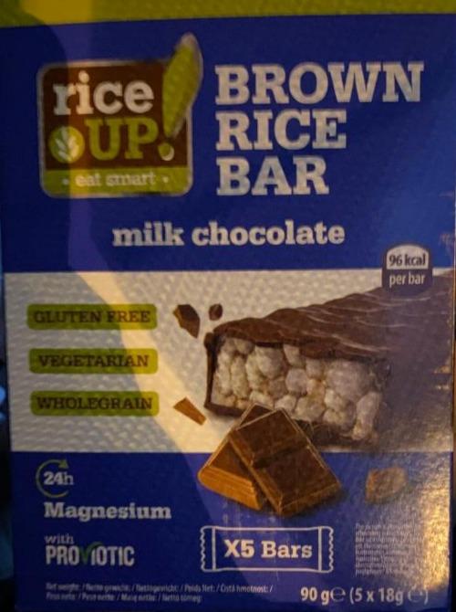 Fotografie - Brown rice bar milk chocolate (mléčná čokoláda) Rice up!
