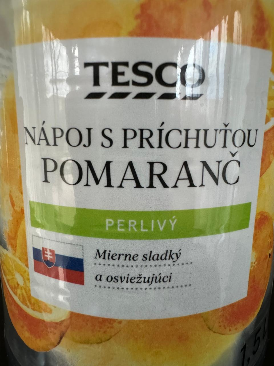 Fotografie - Nápoj s príchuťou pomaranč perlivý Tesco