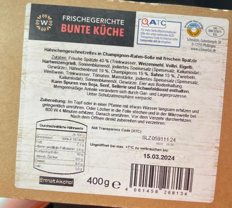 Fotografie - Hähnchengeschnetzeltes in Champignon-Rahm-Soße mit frischen Spätzle Wonnemeyer