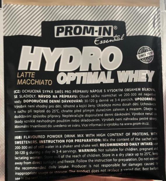 Fotografie - Essential Hydro Optimal Whey Latte Macchiato Prom-in