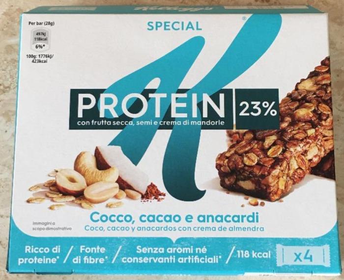 Fotografie - Special K Protein 23% Cocco, cacao e anacardi Kellogg's