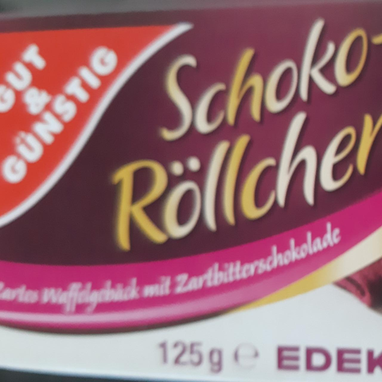 Fotografie - Schoko-Röllchen Waffelgebäck Zartbitterschokolade Gut&Günstig