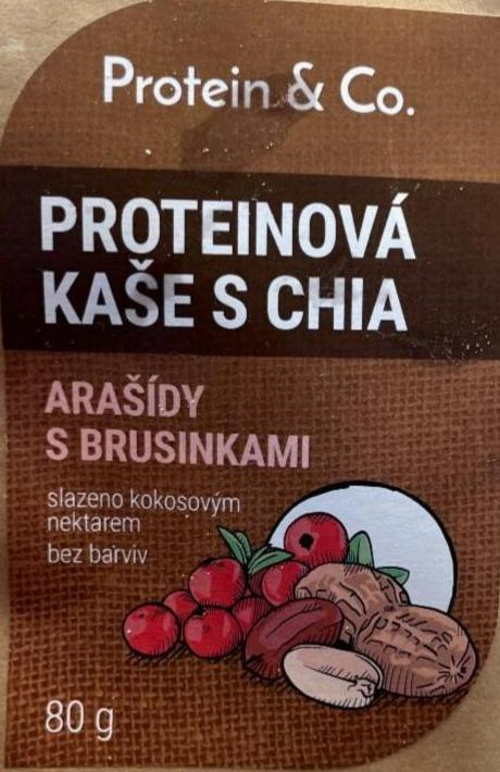 Fotografie - Proteinová kaše s chia příchuť Arašídy s brusinkami Protein & Co.