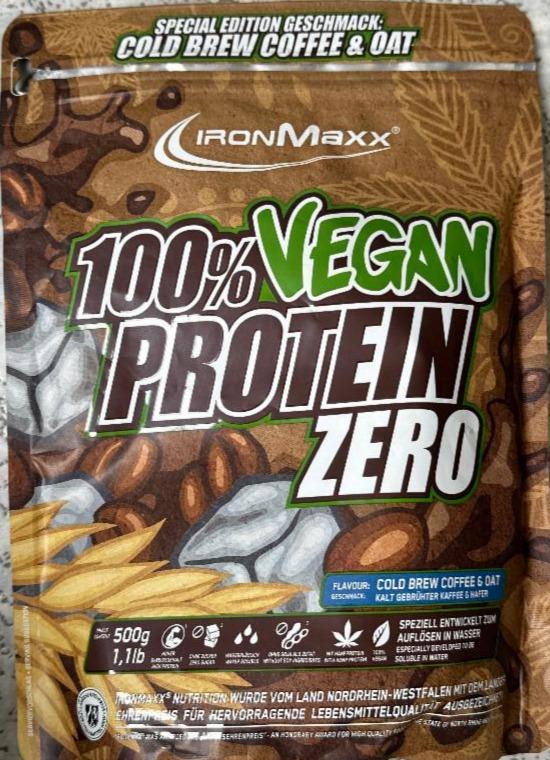 Fotografie - 100% Vegan Protein zero Cold brew coffee & oat IronMaxx