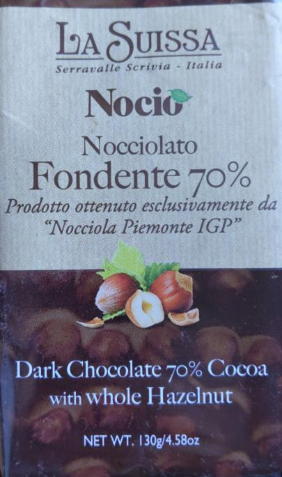 Fotografie - Nocio Fondente 70% hořká čokoláda s celými lískovými ořechy