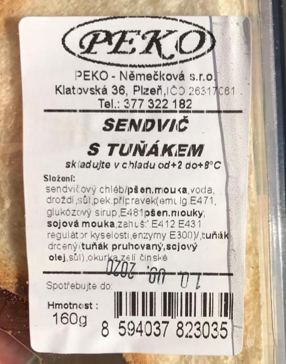 Fotografie - sendvič s tuňákem Peko
