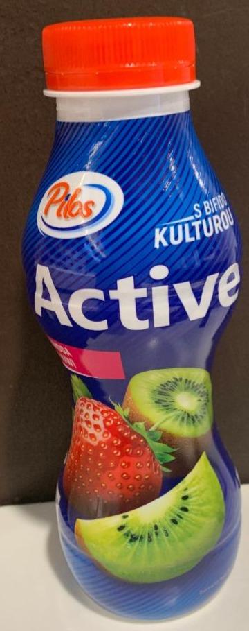 Fotografie - Active jogurtový nápoj jahoda-kiwi Pilos