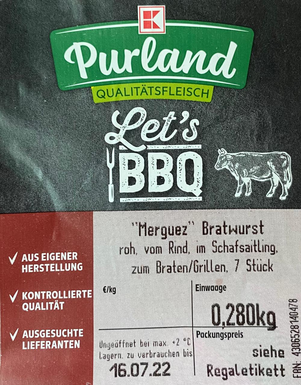 Fotografie - Let's BBQ Merguez Bratwurst Purland